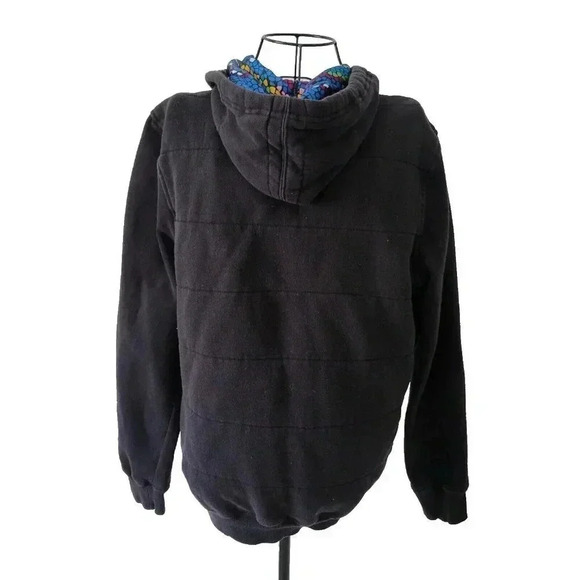 Sims Snowboarding Jacket XL Youth 18-20 Full Zip Hoodie Black Blue Lining - Picture 2 of 4